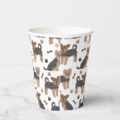 Yorkshire Terrier Paws and Bones Yorkie Dog Pappbecher (Rechts)