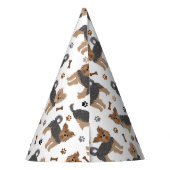 Yorkshire Terrier Paws and Bones Yorkie Dog Partyhütchen (Rückseite)