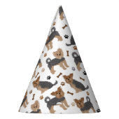 Yorkshire Terrier Paws and Bones Yorkie Dog Partyhütchen (Links)