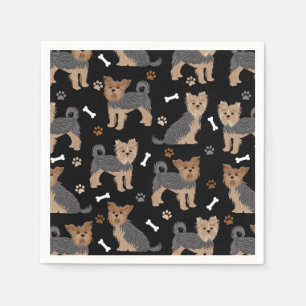 Yorkshire Terrier Paws and Bones Yorkie Dog Serviette