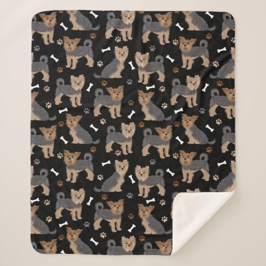 Yorkshire Terrier Paws and Bones Yorkie Dog Sherpadecke (Vorderseite)