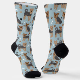 Yorkshire Terrier Paws and Bones Yorkie Dog Socks Socken
