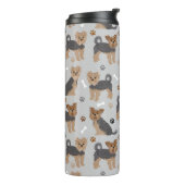 Yorkshire Terrier Paws and Bones Yorkie Dog Thermosbecher (Nach links gedreht)