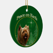 Yorkshire Terrier Peace Keramik Ornament (Rechts)