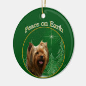 Yorkshire Terrier Peace Keramik Ornament (Links)