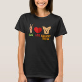 Yorkshire Terrier Peace Liebe Unity Heart Truce T-Shirt (Vorderseite)
