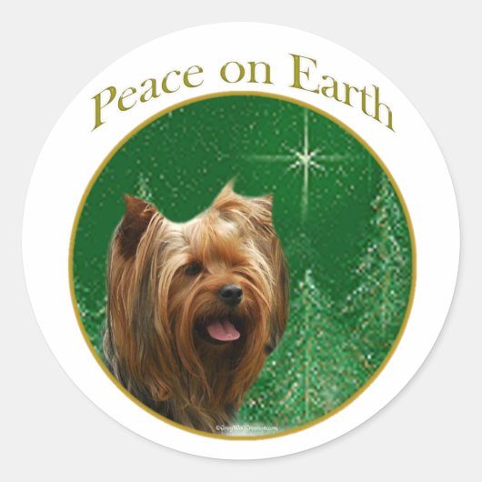 Yorkshire Terrier Peace Runder Aufkleber (Vorderseite)