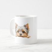Yorkshire Terrier Peeking Niedlich Adorable Funny  Kaffeetasse (Vorderseite Links)