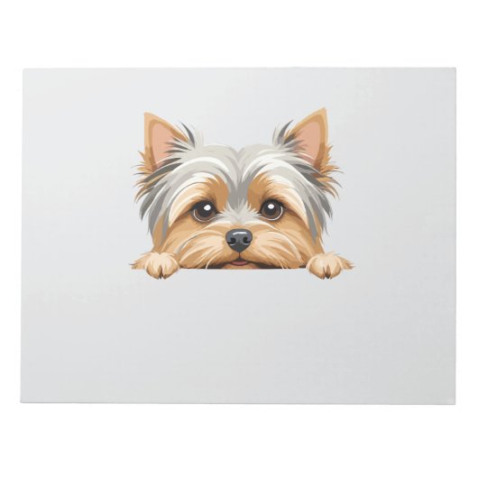 Yorkshire Terrier Peeking Niedlich Adorable Funny Notizblock (Vorderseite)