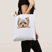 Yorkshire Terrier Peeking Niedlich Adorable Funny  Tasche (Von Nahem)