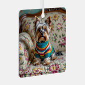 Yorkshire Terrier Personalisiert Weihnachten Ornament Aus Metall (Vorderseite Rechts)