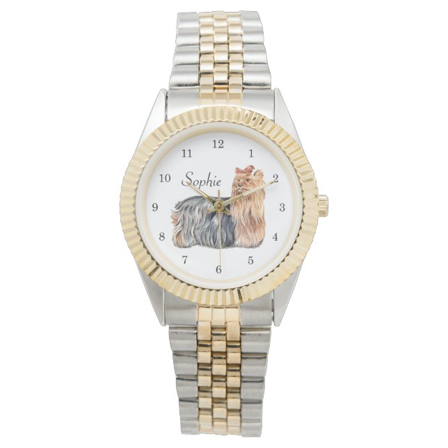 Yorkshire Terrier Personalize Armbanduhr (Vorderseite)
