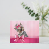Yorkshire Terrier Pink Princess Yorkie Puppy Dog Postkarte (Stehend Vorderseite)