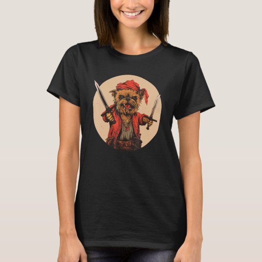 Yorkshire Terrier Pirate Funny Dog Captain T-Shirt (Vorderseite)