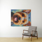 Yorkshire Terrier Pointillism Dog Portrait Wandteppich (Beispiel (Horizontal))