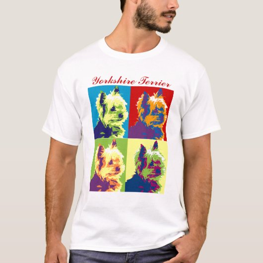 Yorkshire-Terrier-Pop-Kunst T-Shirt (Vorderseite)