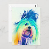 Yorkshire Terrier Portrait 001 Postkarte (Vorne/Hinten)