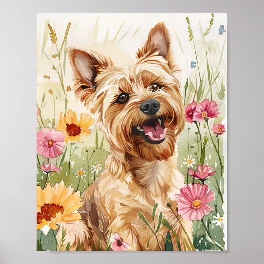 Yorkshire Terrier Poster - Niedliche Dog Wall Art (Vorne)