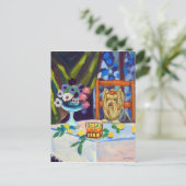 Yorkshire Terrier Postkarte (Stehend Vorderseite)