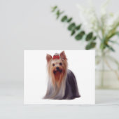 Yorkshire Terrier Postkarte (Stehend Vorderseite)
