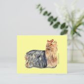 Yorkshire Terrier Postkarte (Stehend Vorderseite)