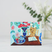 Yorkshire Terrier Postkarte (Stehend Vorderseite)