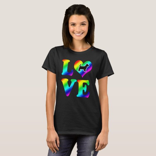 Yorkshire Terrier Pride Rainbow Liebe T-Shirt (Vorne ganz)