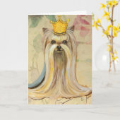 Yorkshire Terrier Princess in Rose Karte (Gelbe Blume)