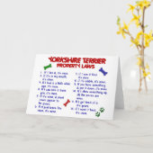 YORKSHIRE TERRIER Property Laws 2 Yorkie Karte (Gelbe Blume)