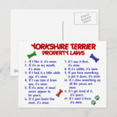 YORKSHIRE TERRIER Property Laws 2 Yorkie Postkarte (Vorne/Hinten)