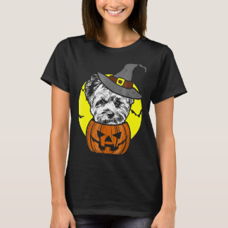 Yorkshire Terrier Pumpkin T-Shirt Beängstigend Hal