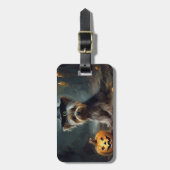 Yorkshire Terrier Pumpkins Halloween Beängstigend Gepäckanhänger (Vorderseite vertikal)