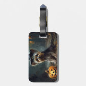 Yorkshire Terrier Pumpkins Halloween Beängstigend Gepäckanhänger (Rückseite vertikal)