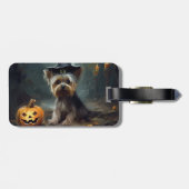 Yorkshire Terrier Pumpkins Halloween Beängstigend Gepäckanhänger (Rückseite horizontal)