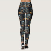 Yorkshire Terrier Pumpkins Halloween Beängstigend Leggings (Rückseite)