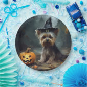 Yorkshire Terrier Pumpkins Halloween Beängstigend Pappteller (Party)