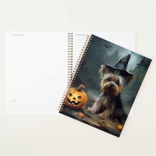 Yorkshire Terrier Pumpkins Halloween Beängstigend Planer (Anzeige)