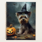 Yorkshire Terrier Pumpkins Halloween Beängstigend Planer (Vorderseite)