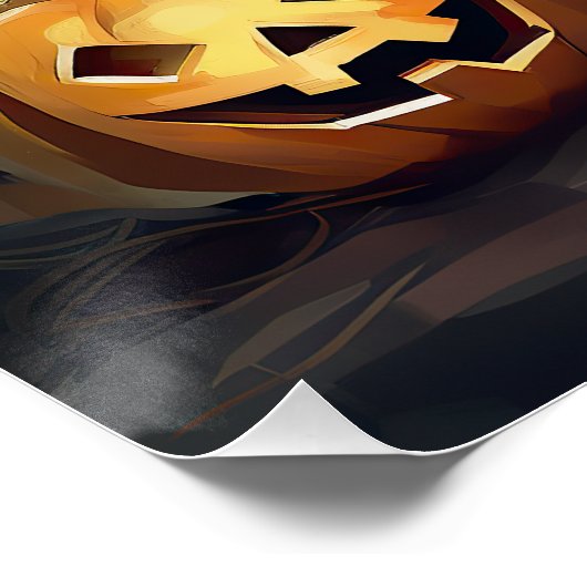Yorkshire Terrier Pumpkins Halloween Beängstigend Poster (Ecke)