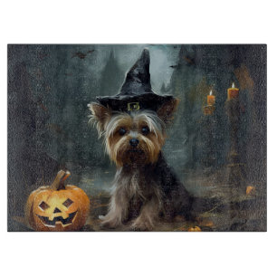 Yorkshire Terrier Pumpkins Halloween Beängstigend Schneidebrett