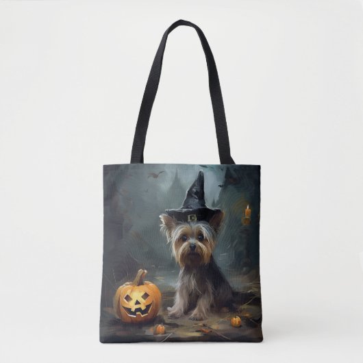 Yorkshire Terrier Pumpkins Halloween Beängstigend Tasche (Vorderseite)