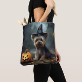 Yorkshire Terrier Pumpkins Halloween Beängstigend Tasche (Von Nahem)