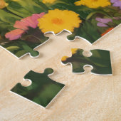 Yorkshire Terrier Pup in Blume Field Puzzle (Seite)