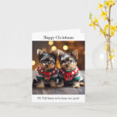 Yorkshire Terrier Puppies Christmas Card Karte (Gelbe Blume)