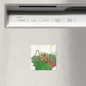 Yorkshire Terrier Puppy Christmas Gruß Magnet (In Situ (Geschirrspüler))