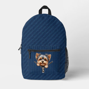 Yorkshire Terrier Puppy Denim Cloth Bedruckter Rucksack
