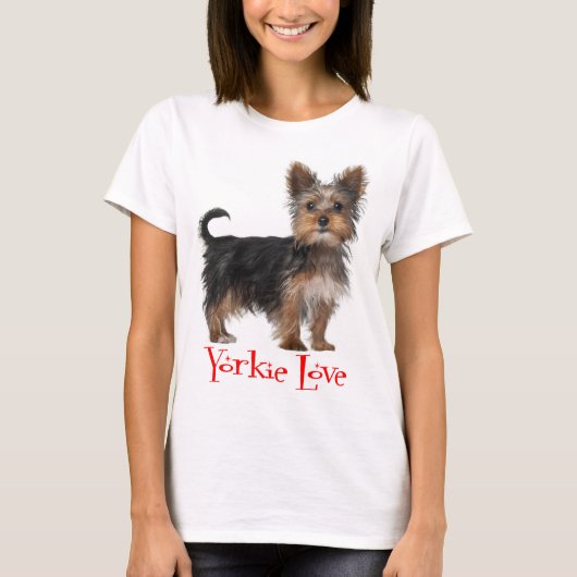 Yorkshire Terrier Puppy Dog Red Liebe Ladys T-Shirt (Vorderseite)
