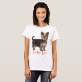 Yorkshire Terrier Puppy Dog Red Liebe Ladys T-Shirt (Vorne ganz)