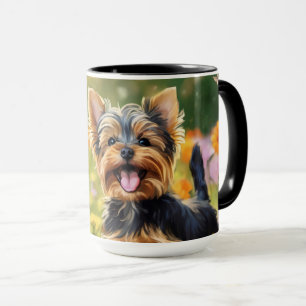 Yorkshire Terrier Puppy Field of Blume Tasse