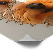 Yorkshire Terrier Puppy Head Portrait Poster (Ecke)